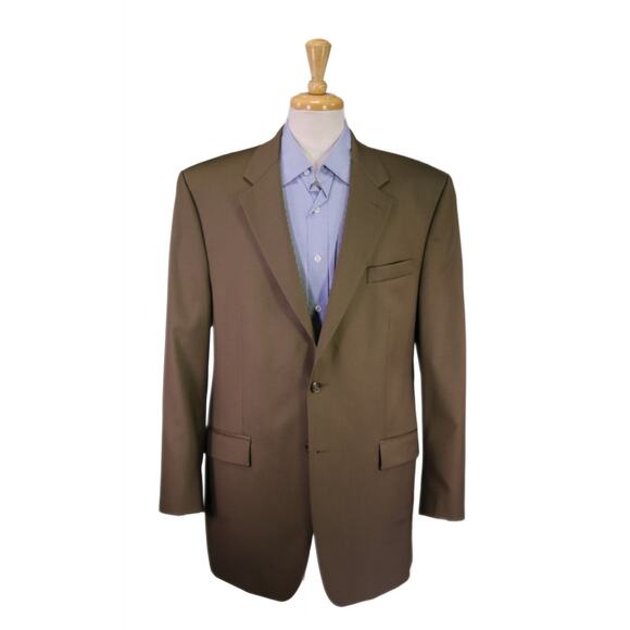Ralph Lauren Olive Brown 2-Btn Wool Blazer Jacket 44L - Picture 1 of 9